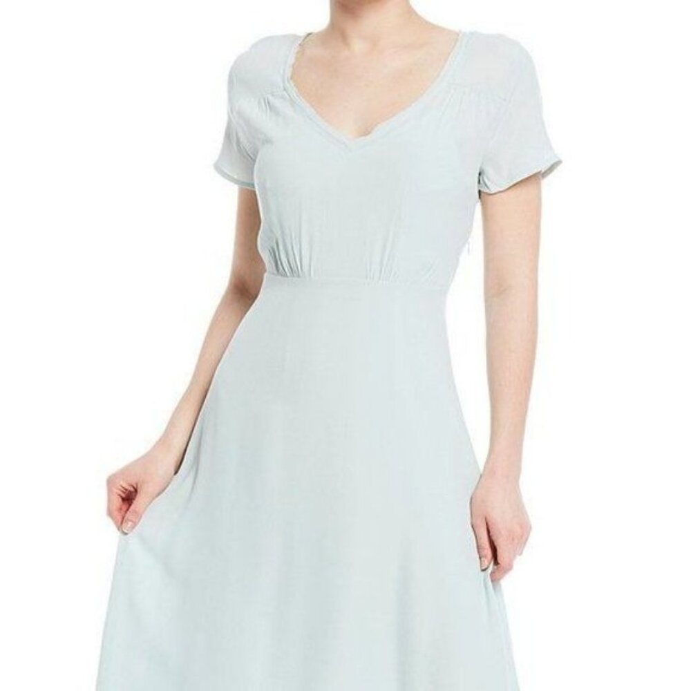 *Shabby Chic Seafoam Green Cottagecore Lined Midi Dress Size Large NWT